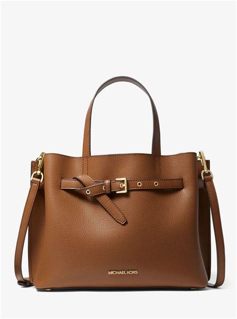 michael kors pebbled leather turquoise and brownr|Emilia Small Pebbled Leather Satchel .